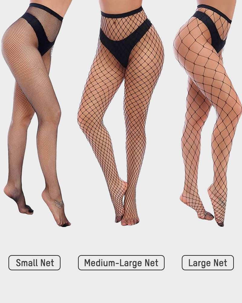 High-Waist Classic Fishnet Pantyhose – 4 Mesh Styles