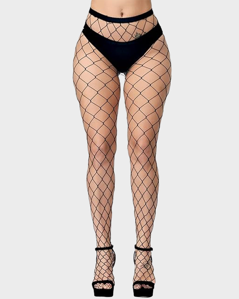 High-Waist Classic Fishnet Pantyhose – 4 Mesh Styles