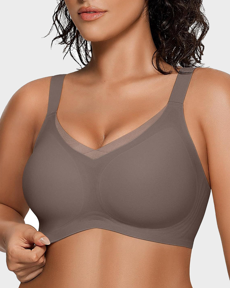 Womens Wireless Bras V Mesh Comfortable Bralette Supportive